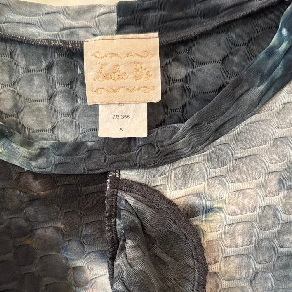 Zadie B's Blue Tye Dye Textured Skirt and Top Set - Picture 2 of 8